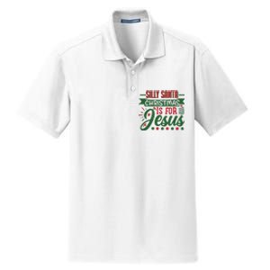 Silly Santa Christmas Is For Jesus Holiday Dry Zone Grid Polo