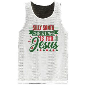 Silly Santa Christmas Is For Jesus Holiday Mesh Reversible Basketball Jersey Tank