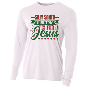 Silly Santa Christmas Is For Jesus Holiday Cooling Performance Long Sleeve Crew