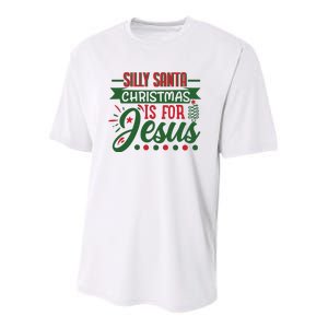 Silly Santa Christmas Is For Jesus Holiday Youth Performance Sprint T-Shirt