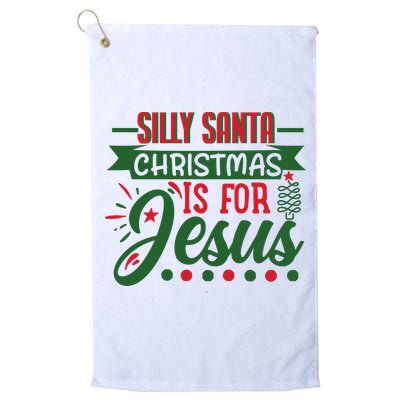 Silly Santa Christmas Is For Jesus Holiday Golf Towel