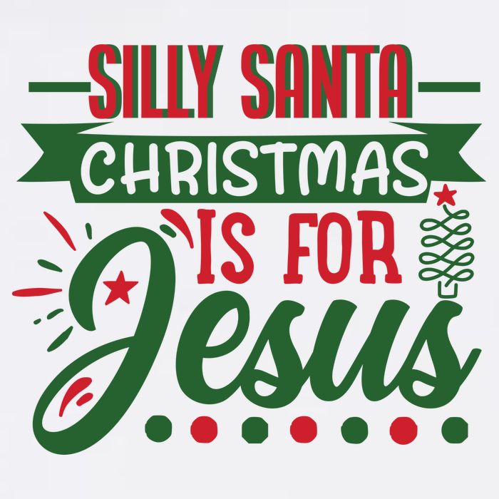 Silly Santa Christmas Is For Jesus Holiday Women's V-Neck T-Shirt