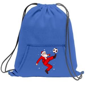 Soccer Santa Christmas Boys Sport Player Xmas Pajamas Funny Gift Sweatshirt Cinch Pack Bag