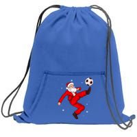 Soccer Santa Christmas Boys Sport Player Xmas Pajamas Funny Gift Sweatshirt Cinch Pack Bag