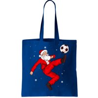 Soccer Santa Christmas Boys Sport Player Xmas Pajamas Funny Gift Tote Bag