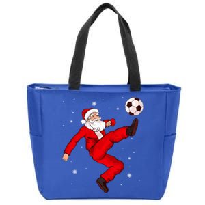 Soccer Santa Christmas Boys Sport Player Xmas Pajamas Funny Gift Zip Tote Bag