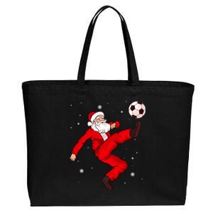 Soccer Santa Christmas Boys Sport Player Xmas Pajamas Funny Gift Cotton Canvas Jumbo Tote