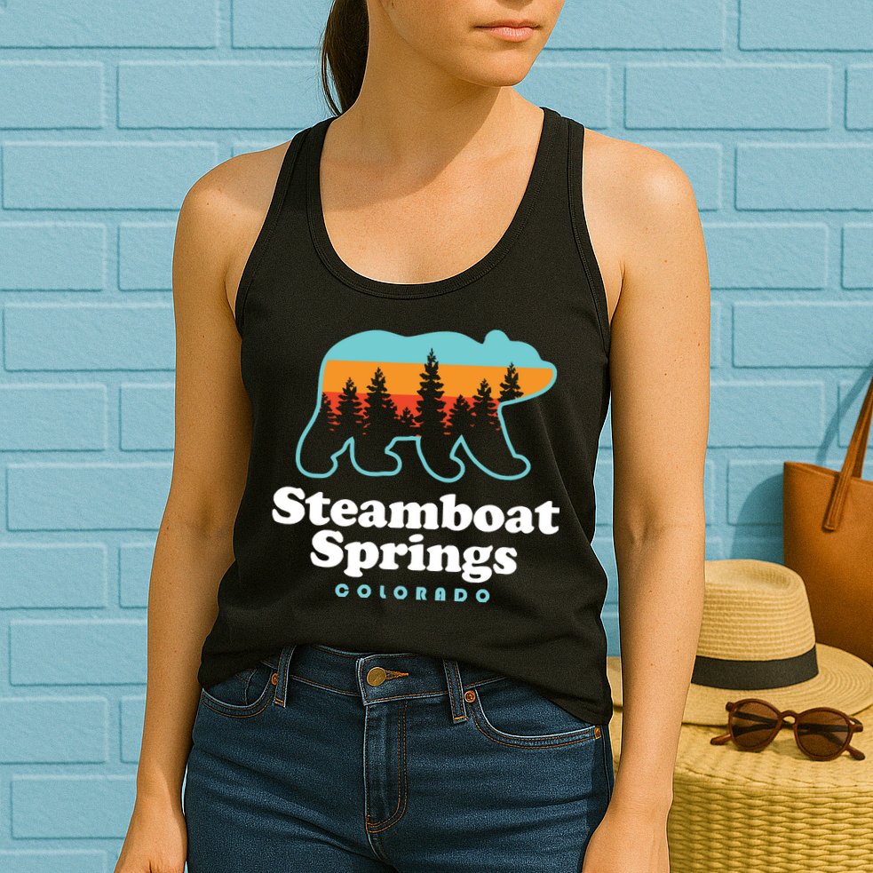 Steamboat Springs Colorado Bear Mountain Skiing Womens Tank Top