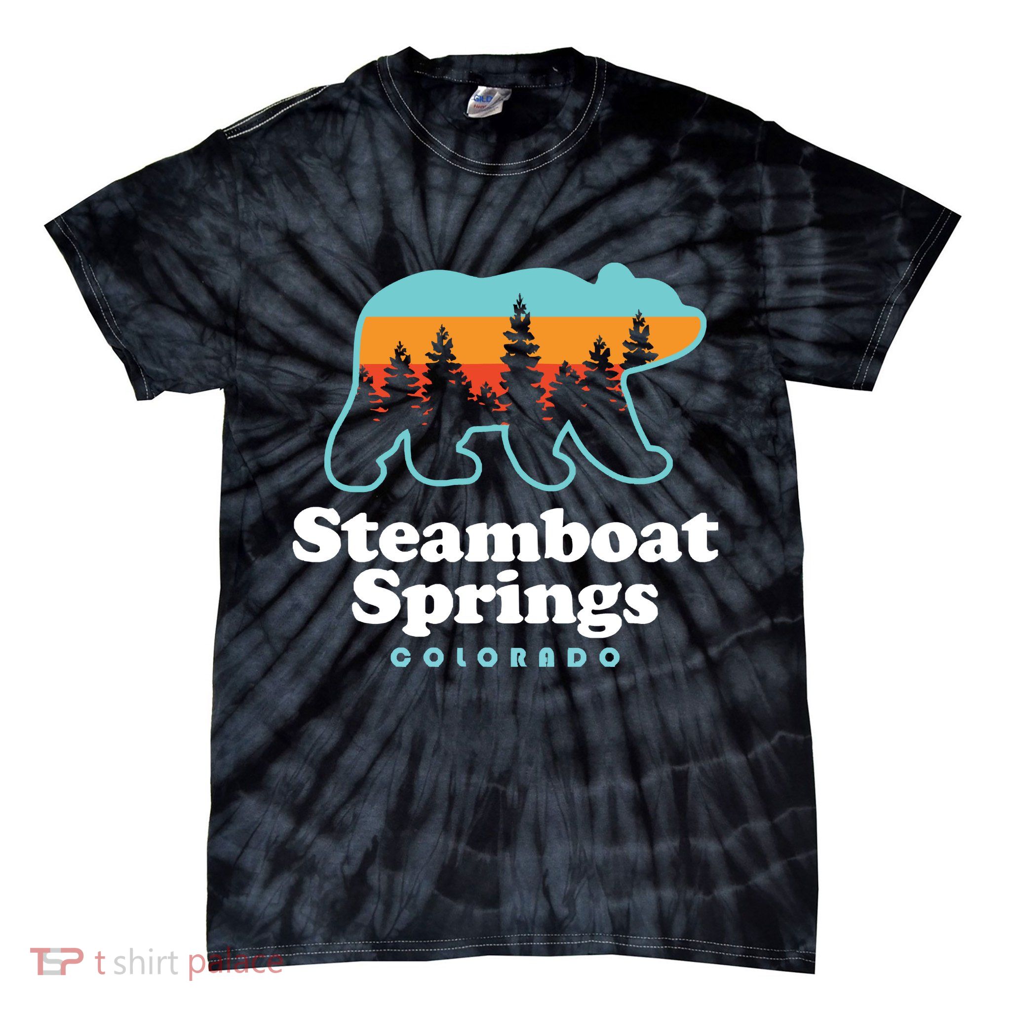 Steamboat Springs Colorado Bear Mountain Skiing Tie-Dye T-Shirt
