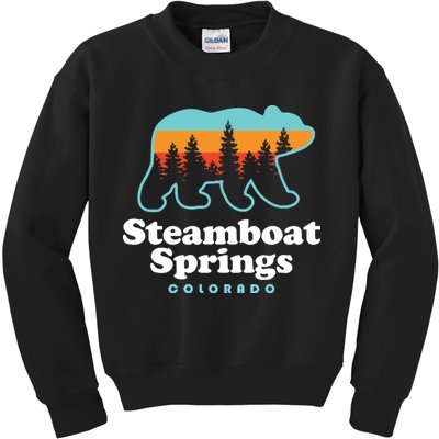 Steamboat Springs Colorado Bear Mountain Skiing Kids Sweatshirt