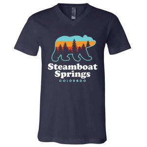 Steamboat Springs Colorado Bear Mountain Skiing V-Neck T-Shirt