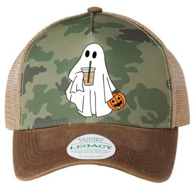 Spooky Season Cute Little Ghost Ice Coffee Halloween Costume Cool Gift Legacy Tie Dye Trucker Hat