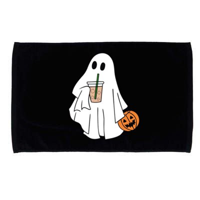 Spooky Season Cute Little Ghost Ice Coffee Halloween Costume Cool Gift Microfiber Hand Towel