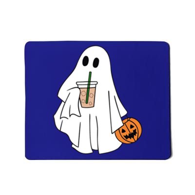 Spooky Season Cute Little Ghost Ice Coffee Halloween Costume Cool Gift Mousepad