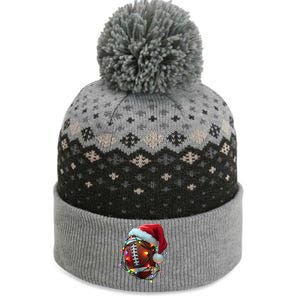 Santa Sports Christmas Football Player The Baniff Cuffed Pom Beanie