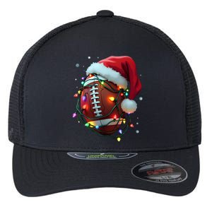 Santa Sports Christmas Football Player Flexfit Unipanel Trucker Cap