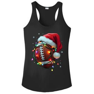 Santa Sports Christmas Football Player Ladies PosiCharge Competitor Racerback Tank