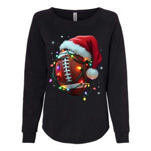 Santa Sports Christmas Football Player Womens California Wash Sweatshirt