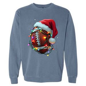 Santa Sports Christmas Football Player Garment-Dyed Sweatshirt