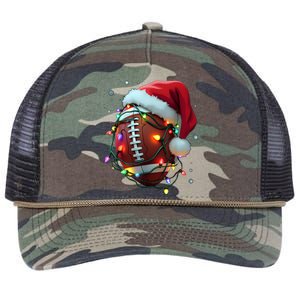 Santa Sports Christmas Football Player Retro Rope Trucker Hat Cap