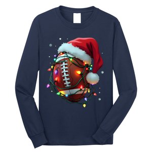 Santa Sports Christmas Football Player Long Sleeve Shirt