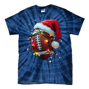 Santa Sports Christmas Football Player Tie-Dye T-Shirt