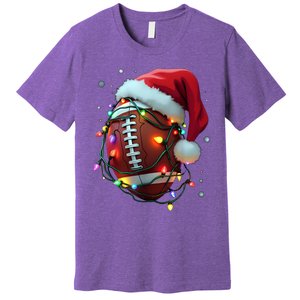 Santa Sports Christmas Football Player Premium T-Shirt