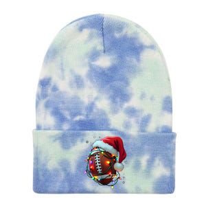 Santa Sports Christmas Football Player Tie Dye 12in Knit Beanie