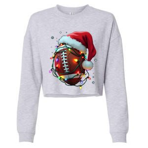 Santa Sports Christmas Football Player Cropped Pullover Crew