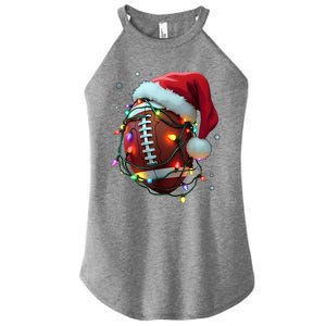 Santa Sports Christmas Football Player Women's Perfect Tri Rocker Tank