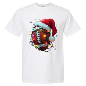 Santa Sports Christmas Football Player Garment-Dyed Heavyweight T-Shirt