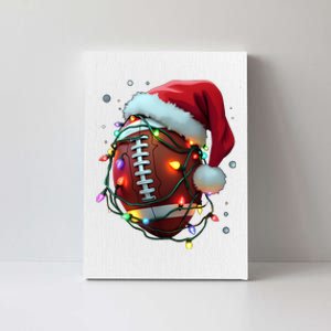 Santa Sports Christmas Football Player Canvas