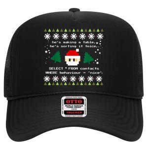 SQL Santa Claus Database Clause Developer Code DB Programmer High Crown Mesh Back Trucker Hat