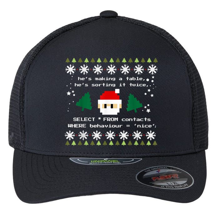 SQL Santa Claus Database Clause Developer Code DB Programmer Flexfit Unipanel Trucker Cap