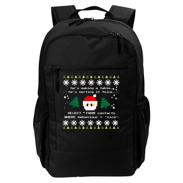 SQL Santa Claus Database Clause Developer Code DB Programmer Daily Commute Backpack