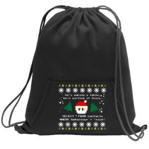 SQL Santa Claus Database Clause Developer Code DB Programmer Sweatshirt Cinch Pack Bag