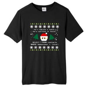 SQL Santa Claus Database Clause Developer Code DB Programmer Tall Fusion ChromaSoft Performance T-Shirt