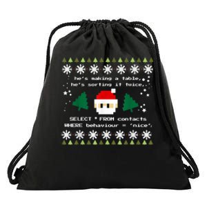 SQL Santa Claus Database Clause Developer Code DB Programmer Drawstring Bag