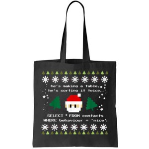 SQL Santa Claus Database Clause Developer Code DB Programmer Tote Bag