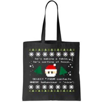 SQL Santa Claus Database Clause Developer Code DB Programmer Tote Bag