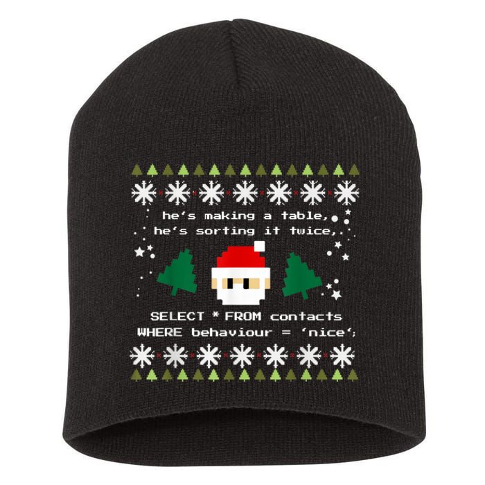 SQL Santa Claus Database Clause Developer Code DB Programmer Short Acrylic Beanie