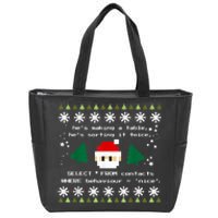 SQL Santa Claus Database Clause Developer Code DB Programmer Zip Tote Bag