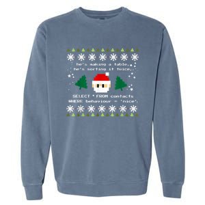 SQL Santa Claus Database Clause Developer Code DB Programmer Garment-Dyed Sweatshirt