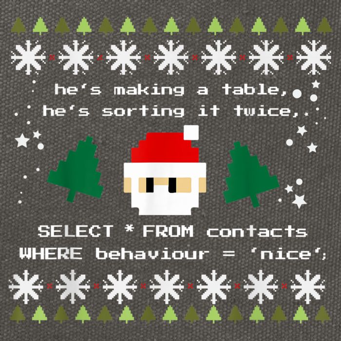 SQL Santa Claus Database Clause Developer Code DB Programmer Cotton Canvas Backpack