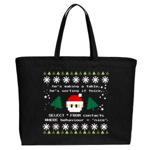 SQL Santa Claus Database Clause Developer Code DB Programmer Cotton Canvas Jumbo Tote