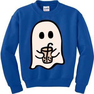 Spooky Season Cute Little Ghost Ice Coffee Halloween Funny Gift Kids Sweatshirt