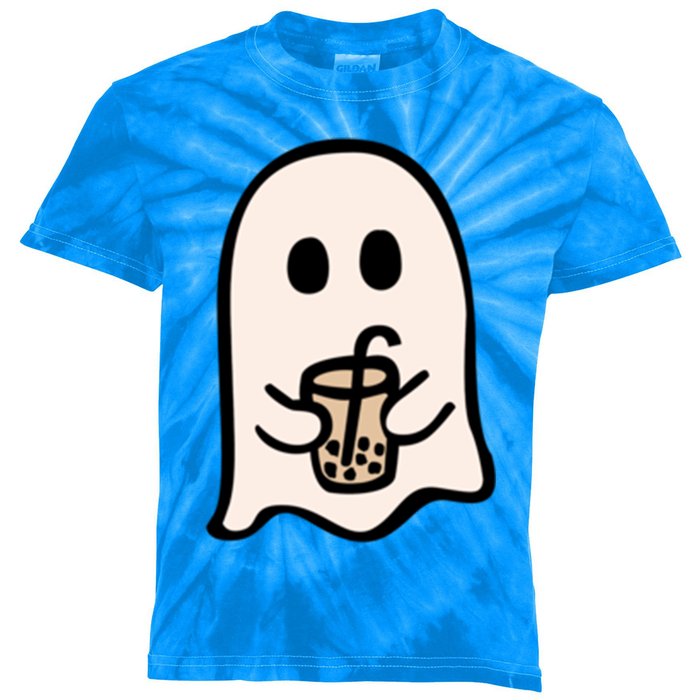 Spooky Season Cute Little Ghost Ice Coffee Halloween Funny Gift Kids Tie-Dye T-Shirt