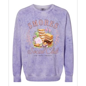 Smores Social Club Picnic Camping Camper Campfire Colorblast Crewneck Sweatshirt