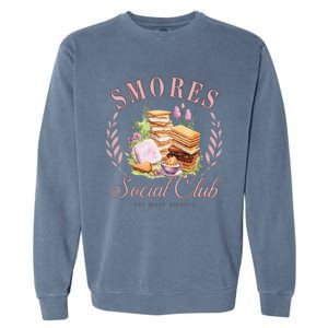 Smores Social Club Picnic Camping Camper Campfire Garment-Dyed Sweatshirt