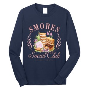 Smores Social Club Picnic Camping Camper Campfire Long Sleeve Shirt